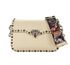 Guitar Rockstud Crossbody, &pound;520, Handbags, White, Leather, Front view